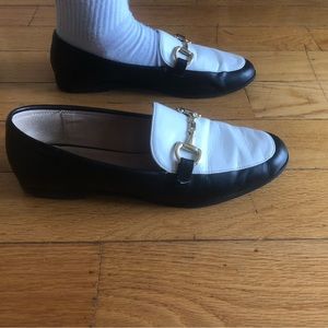Black and white women’s loafers